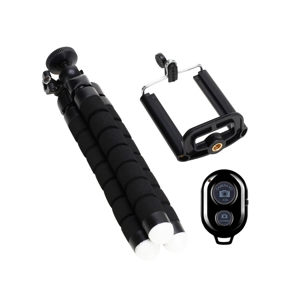 Trepied Mini Flexibil pentru Telefon – Suport Smartphone cu Telecomandă Bluetooth, Octopus, Universal