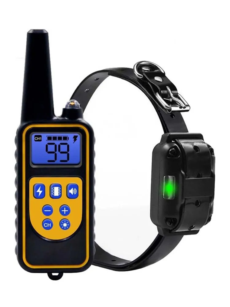 Zgardă Electrică de Dresaj pentru Câini – Reîncărcabilă, Impermeabilă, Telecomandă, Display LCD