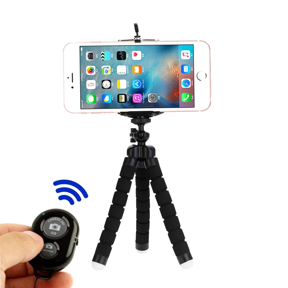 Trepied Mini Flexibil pentru Telefon – Suport Smartphone cu Telecomandă Bluetooth, Octopus, Universal