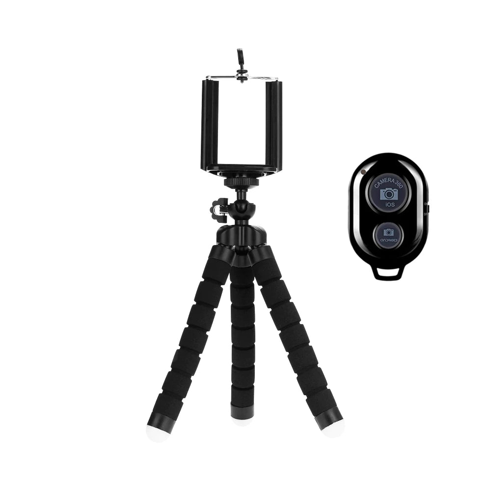 Trepied Mini Flexibil pentru Telefon – Suport Smartphone cu Telecomandă Bluetooth, Octopus, Universal