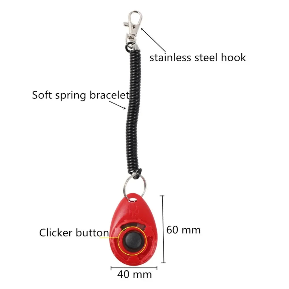 Breloc Clicker pentru Dresaj Câini – Curea de Încheietura Mâinii, Plastic, Sunet, Breloc Antrenament