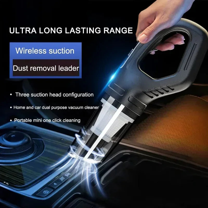 Aspirator Wireless Reîncărcabil – Putere 120W, pentru Mașină, Casă și Păr de Animale