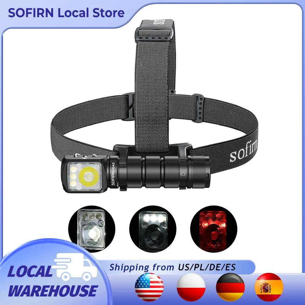 Lanternă Frontală SOFIRN HS42 2100lm – Reîncărcabilă USB-C, LED SST40, Magnetic, Camping