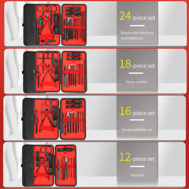Set Instrumente Manichiură & Pedichiură din Oțel Inoxidabil – 4 până la 24 piese