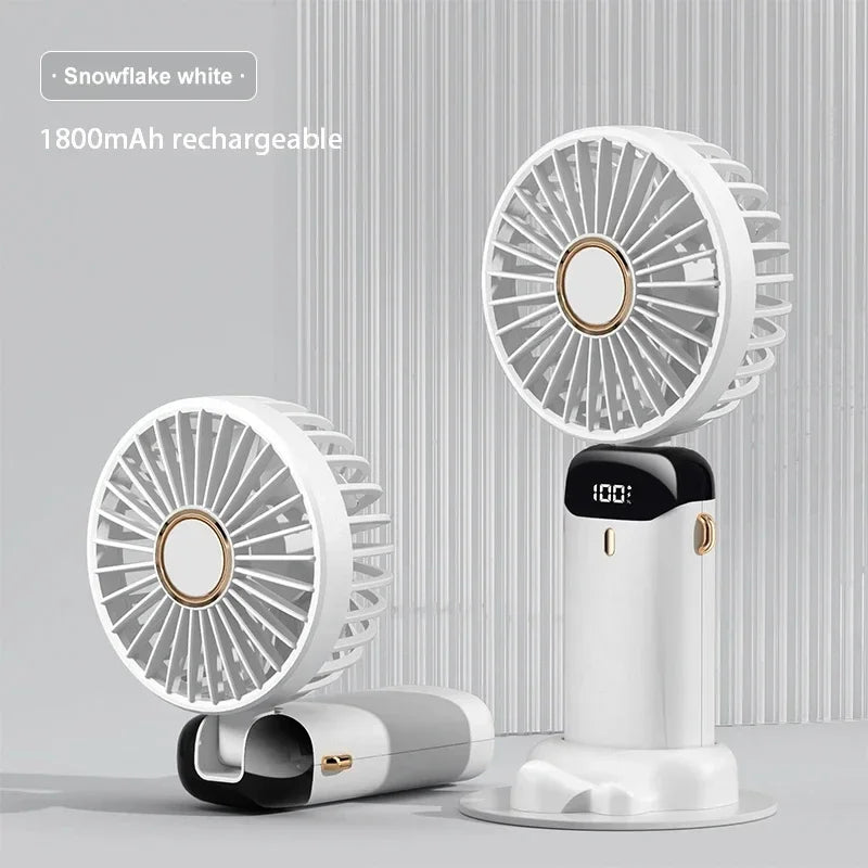 Ventilator Mini Pliabil cu Agățătoare de Gât – USB Reîncărcabil, 5 Viteze