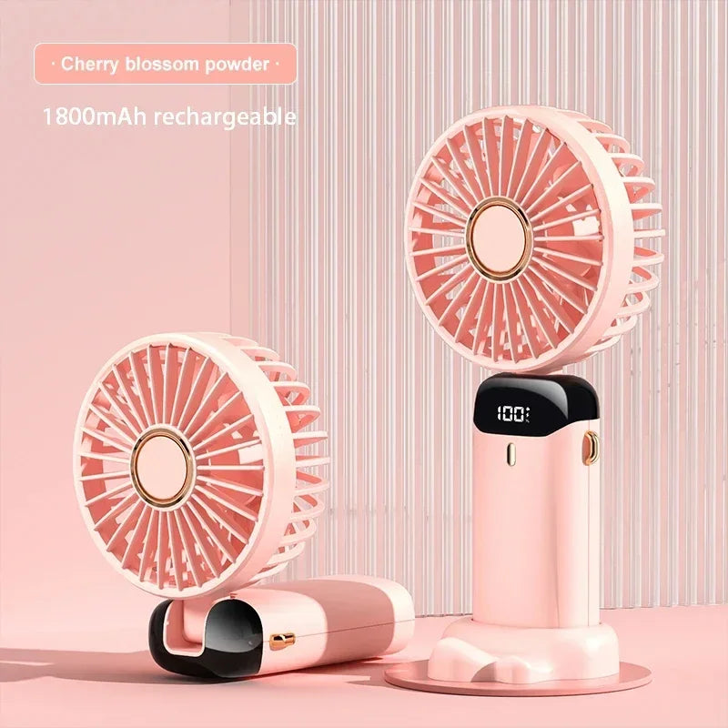 Ventilator Mini Pliabil cu Agățătoare de Gât – USB Reîncărcabil, 5 Viteze