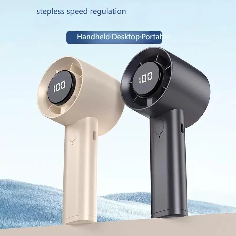 Ventilator Mini Portabil cu Răcire Semiconductoare – 100 Viteze, Ecran LED, USB