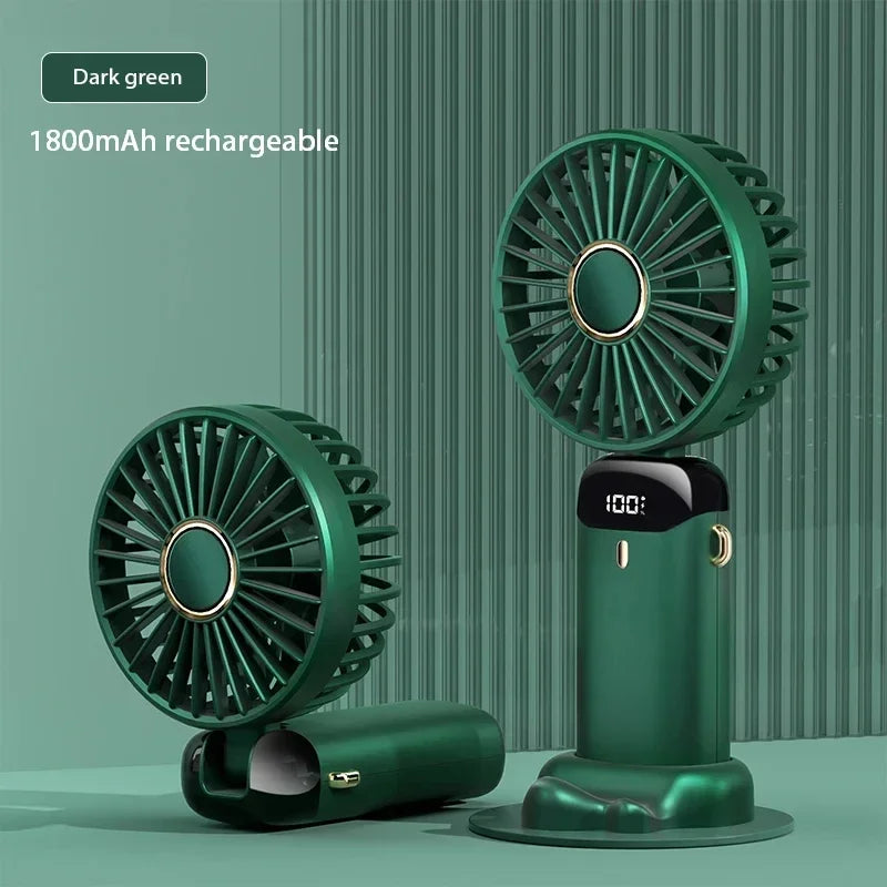 Ventilator Mini Pliabil cu Agățătoare de Gât – USB Reîncărcabil, 5 Viteze