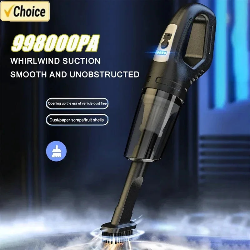 Aspirator Wireless Reîncărcabil – Putere 120W, pentru Mașină, Casă și Păr de Animale