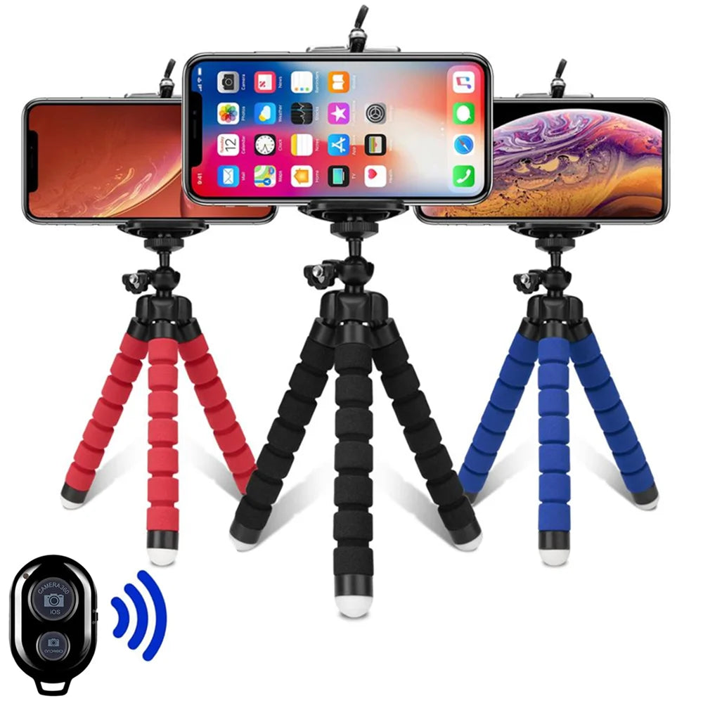 Trepied Mini Flexibil pentru Telefon – Suport Smartphone cu Telecomandă Bluetooth, Octopus, Universal