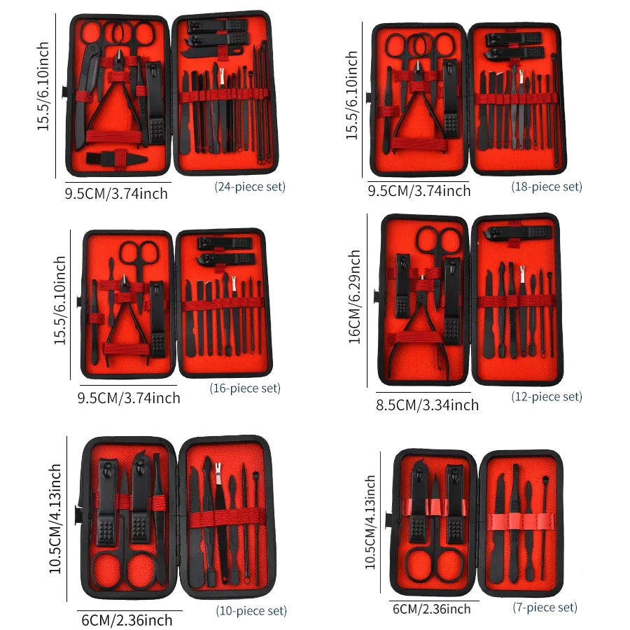 Set Instrumente Manichiură & Pedichiură din Oțel Inoxidabil – 4 până la 24 piese